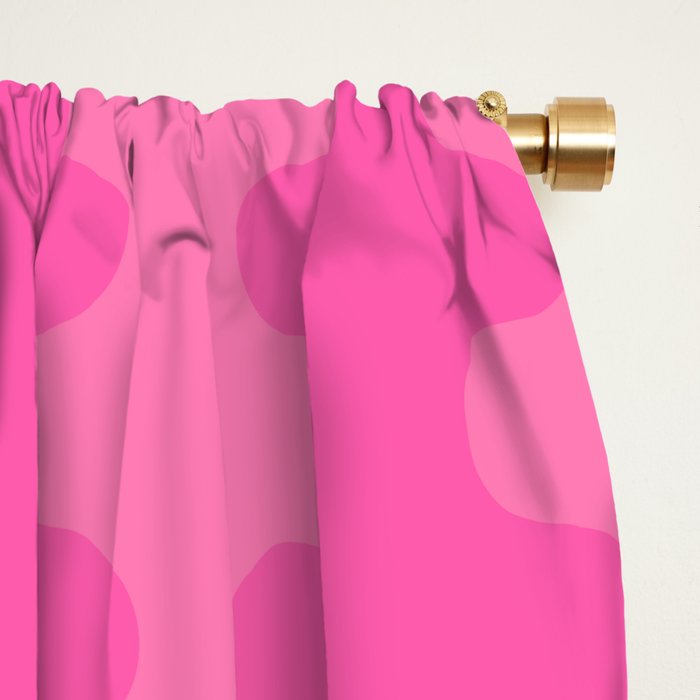 Wavy Stripes Ogee A-Go-Go Pop Pattern in Double Pink Window Curtain Gallery Image 2