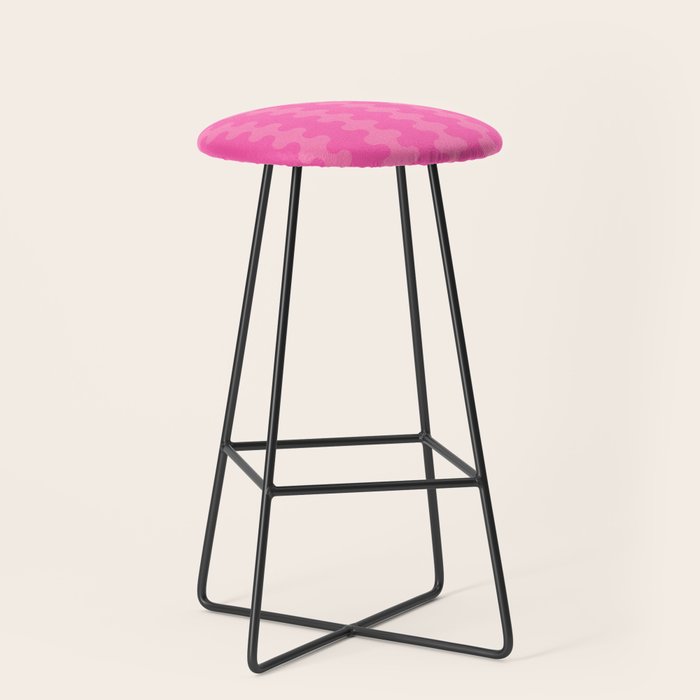 Wavy Stripes Ogee A-Go-Go Pop Pattern in Double Pink Stool Gallery Image 1