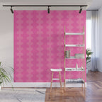 Wavy Stripes Ogee A-Go-Go Pop Pattern in Double Pink Wall Mural Gallery Image 1