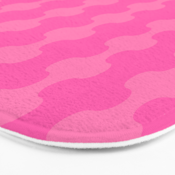 Wavy Stripes Ogee A-Go-Go Pop Pattern in Double Pink Bath Mat Gallery Image 3