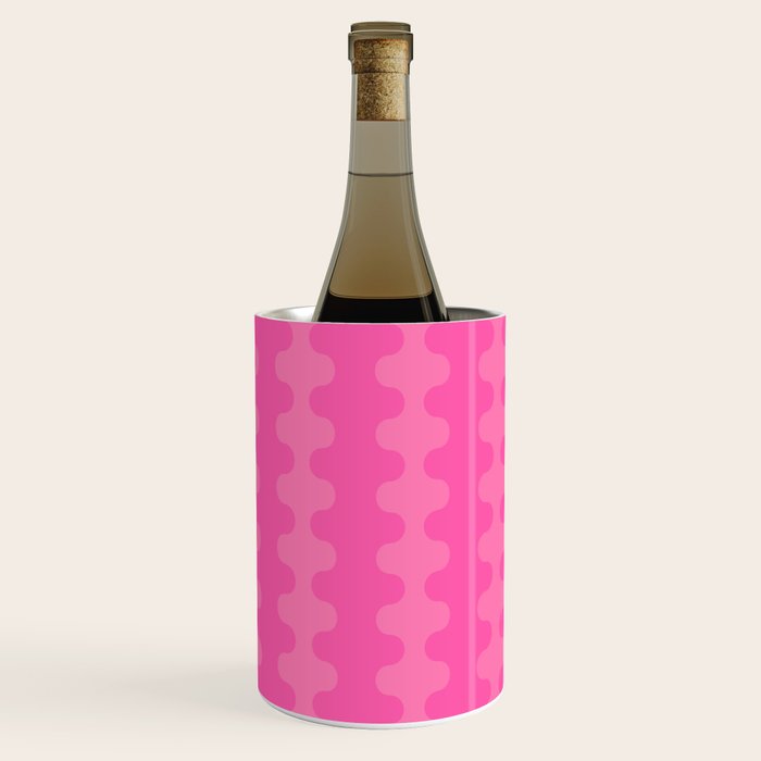 Wavy Stripes Ogee A-Go-Go Pop Pattern in Double Pink Wine Chiller Gallery Image 3