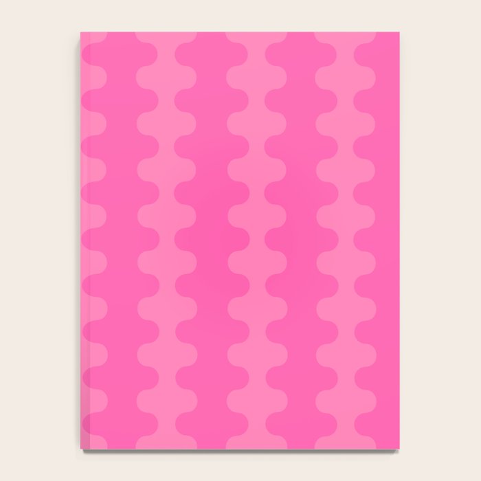 Wavy Stripes Ogee A-Go-Go Pop Pattern in Double Pink Notebook Gallery Image 4