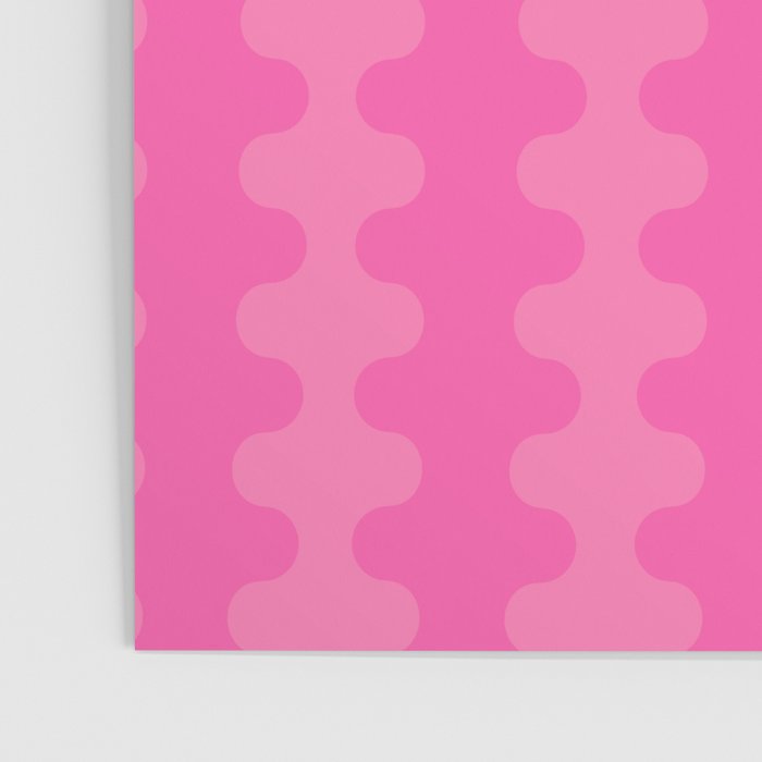 Wavy Stripes Ogee A-Go-Go Pop Pattern in Double Pink Poster Gallery Image 3