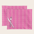 Wavy Stripes Ogee A-Go-Go Pop Pattern in Double Pink Placemat Gallery Image 1