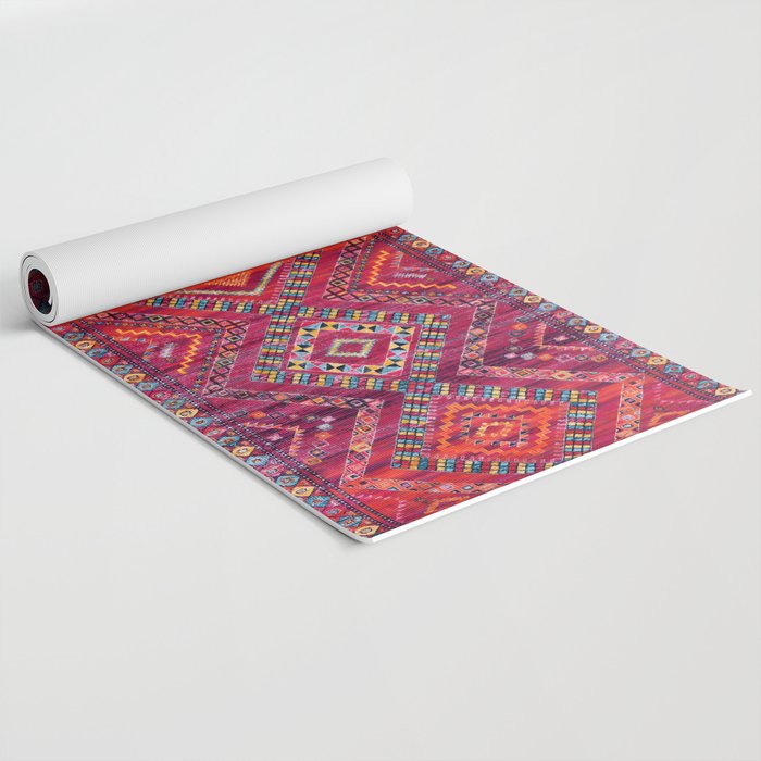 Rose Oasis: Vintage Bohemian Geometric Heritage Yoga Mat Gallery Image 2