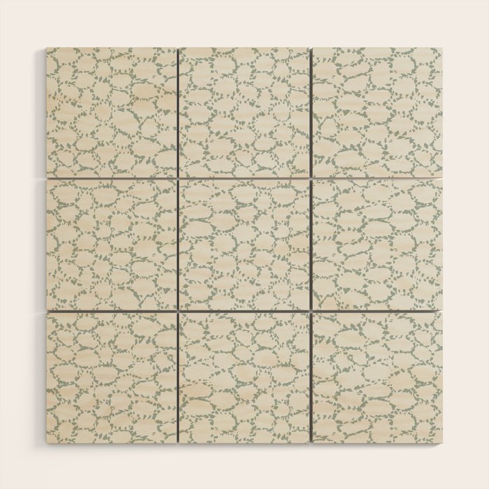 Abstract organic dots - dusty mint - pastel muted green pattern Wood Wall Art Gallery Image 1