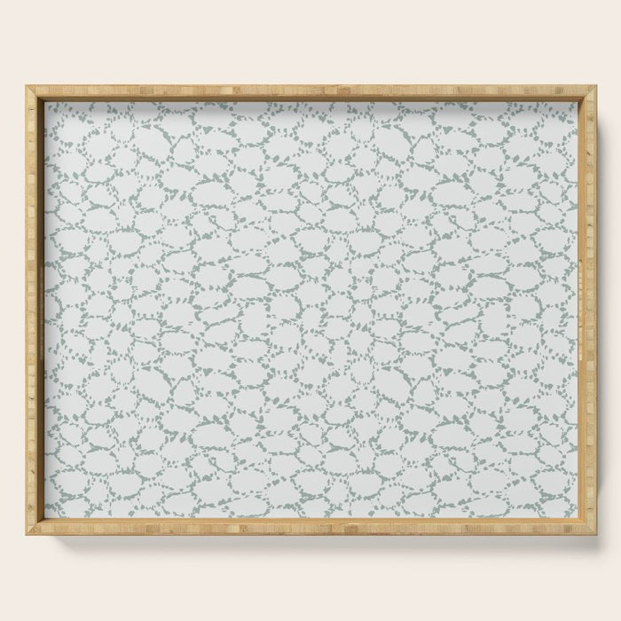 Abstract organic dots - dusty mint - pastel muted green pattern Serving Tray Gallery Image 1