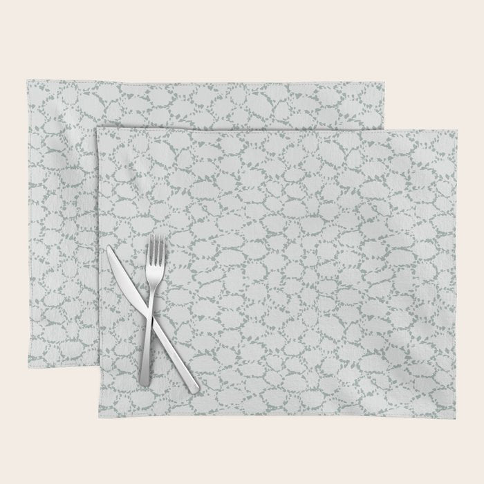 Abstract organic dots - dusty mint - pastel muted green pattern Placemat Gallery Image 1