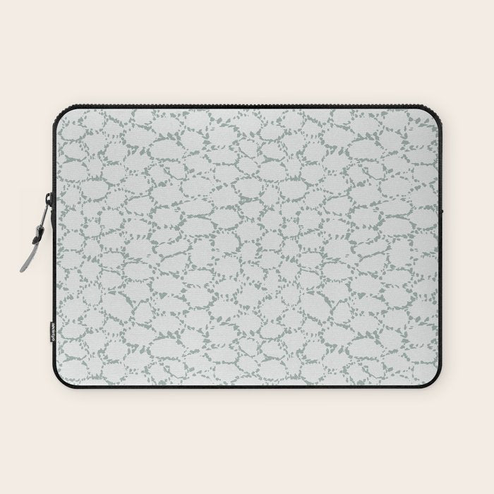 Abstract organic dots - dusty mint - pastel muted green pattern Laptop Sleeve Gallery Image 1