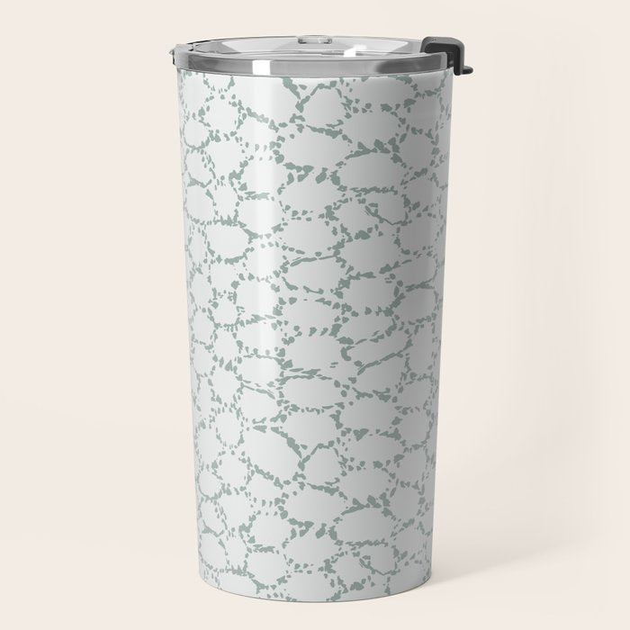 Abstract organic dots - dusty mint - pastel muted green pattern Travel Mug Gallery Image 2