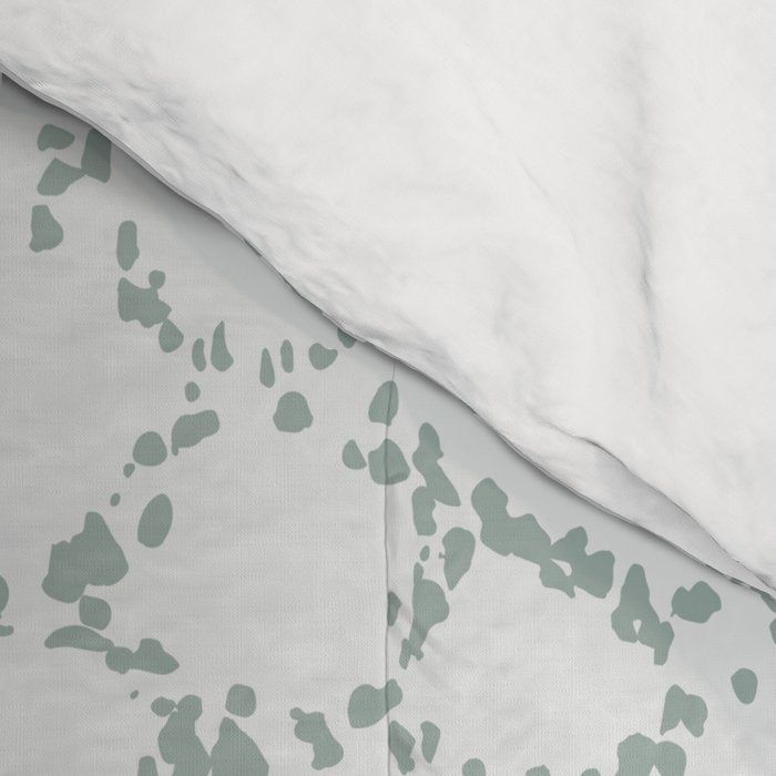 Abstract organic dots - dusty mint - pastel muted green pattern Comforter Gallery Image 4