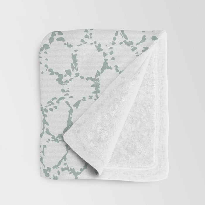 Abstract organic dots - dusty mint - pastel muted green pattern Throw Blanket Gallery Image 3