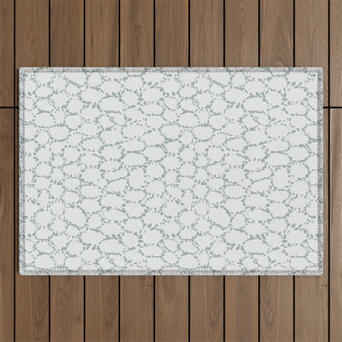 Abstract organic dots - dusty mint - pastel muted green pattern Outdoor Rug Gallery Image 1