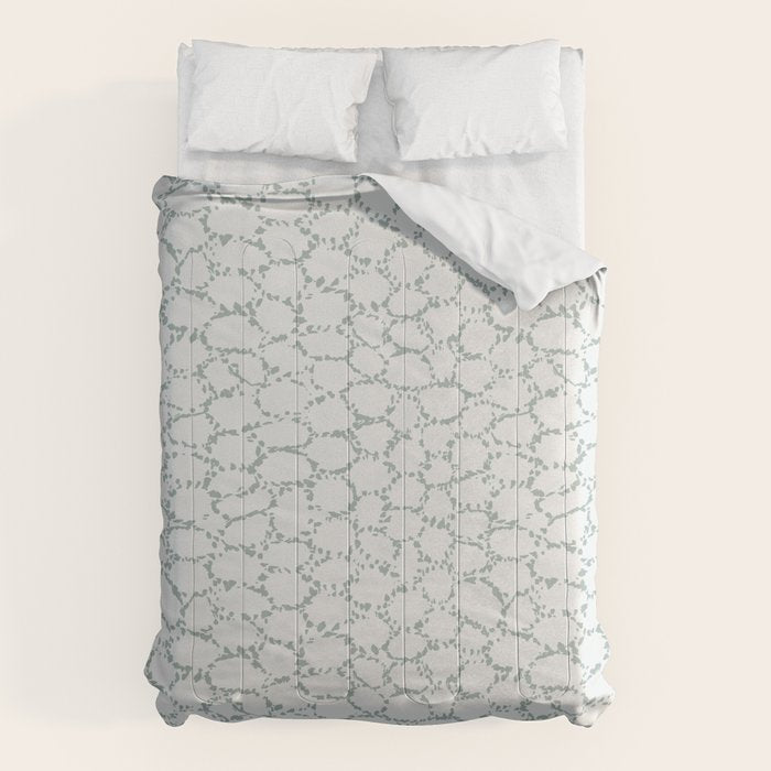 Abstract organic dots - dusty mint - pastel muted green pattern Comforter Gallery Image 6