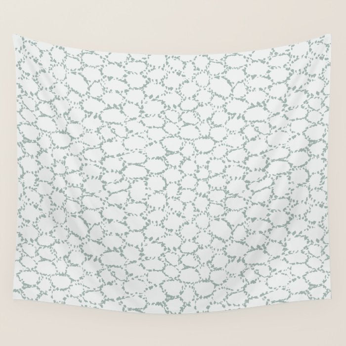 Abstract organic dots - dusty mint - pastel muted green pattern Wall Tapestry Gallery Image 4