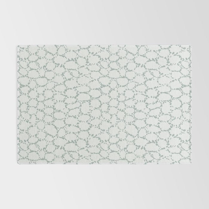 Abstract organic dots - dusty mint - pastel muted green pattern Rug Gallery Image 2