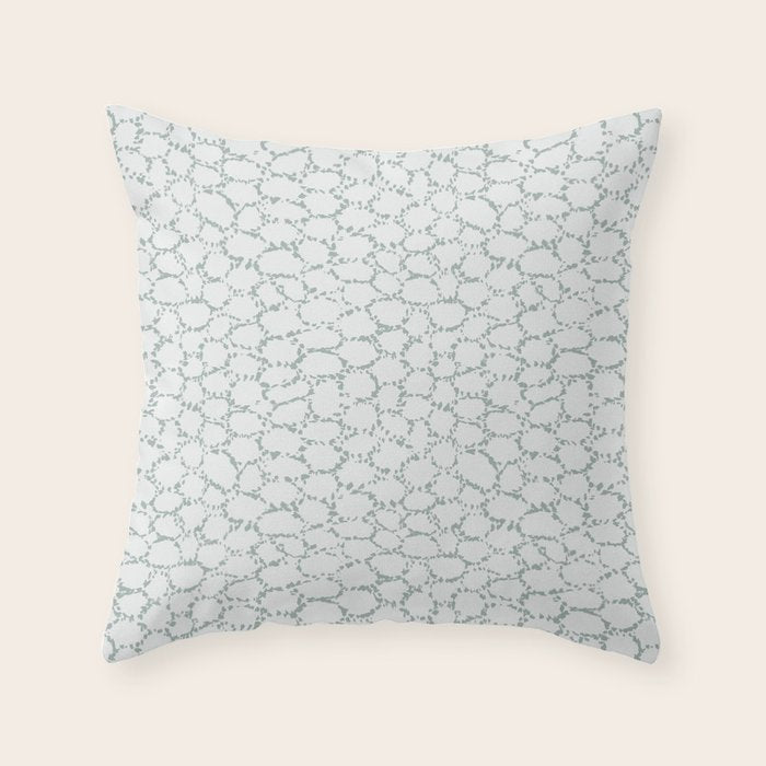 Abstract organic dots - dusty mint - pastel muted green pattern Throw Pillow Gallery Image 1