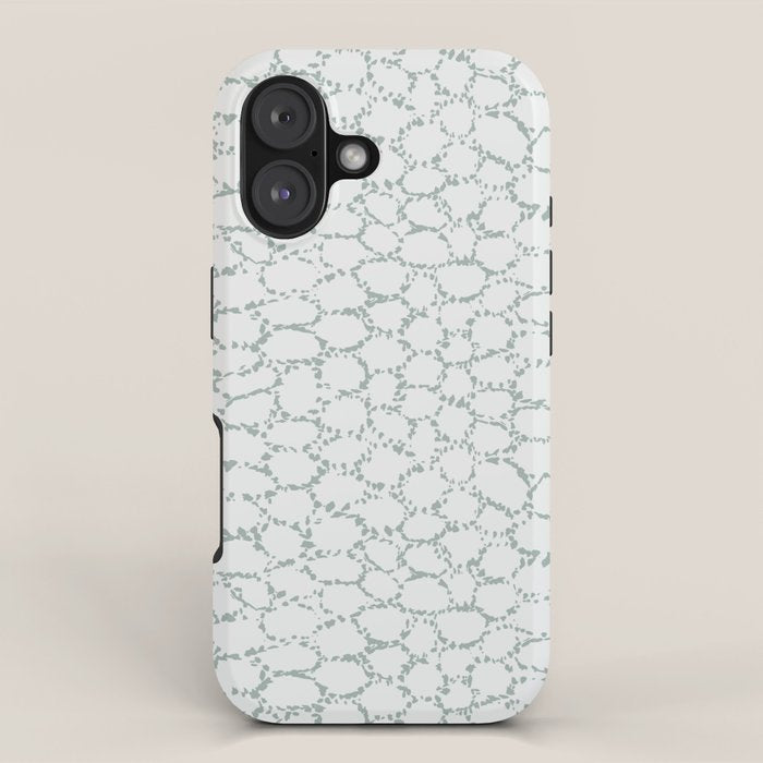 Abstract organic dots - dusty mint - pastel muted green pattern iPhone Case Gallery Image 1