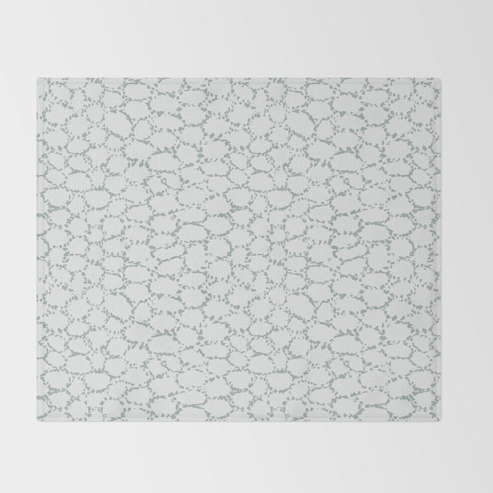 Abstract organic dots - dusty mint - pastel muted green pattern Throw Blanket Gallery Image 2