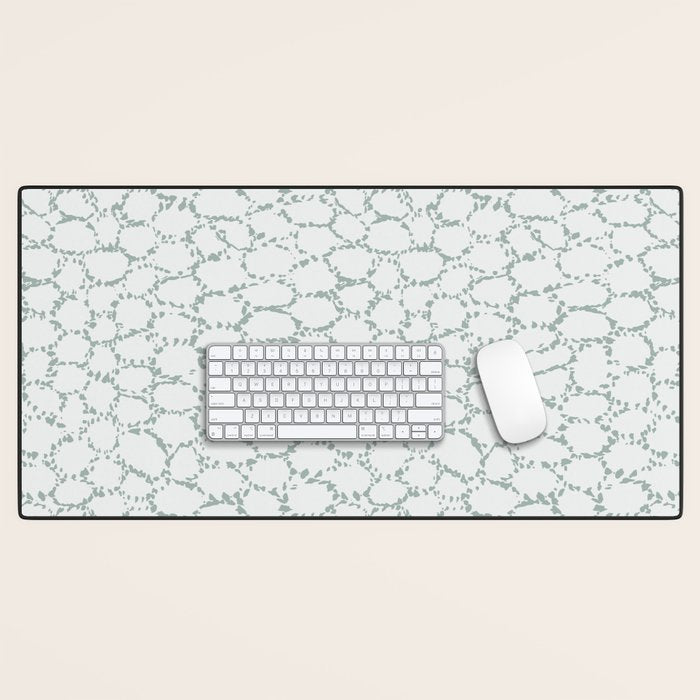 Abstract organic dots - dusty mint - pastel muted green pattern Desk Mat Gallery Image 1