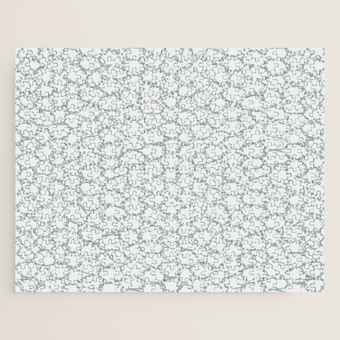 Abstract organic dots - dusty mint - pastel muted green pattern Jigsaw Puzzle Gallery Image 1