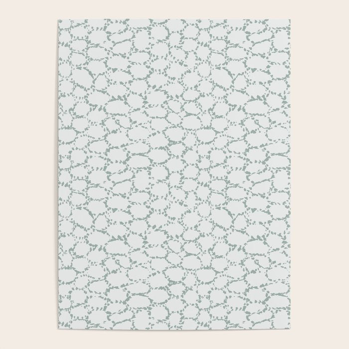 Abstract organic dots - dusty mint - pastel muted green pattern Poster Gallery Image 1