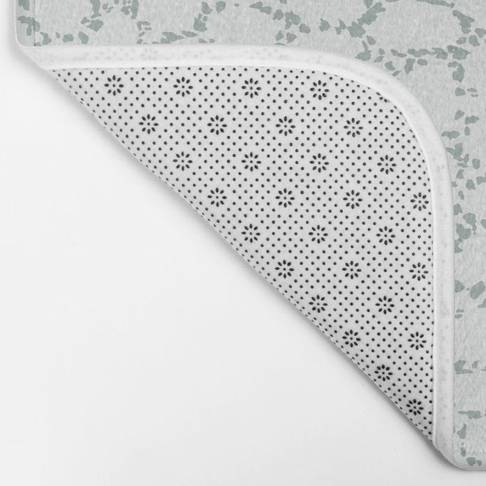 Abstract organic dots - dusty mint - pastel muted green pattern Bath Mat Gallery Image 2