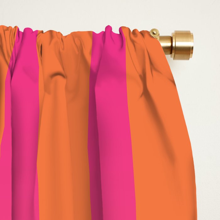 Dreamy Future Stripes Hot Pink and Orange Gradient Ombre Pattern Window Curtain Gallery Image 2