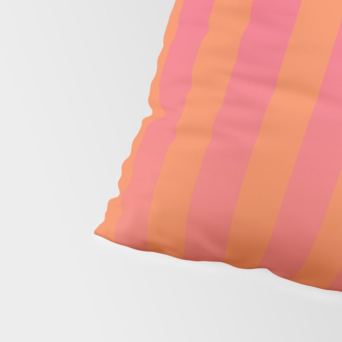Dreamy Future Stripes Hot Pink and Orange Gradient Ombre Pattern Pillow Sham Gallery Image 4
