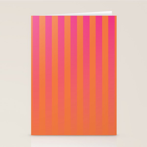 Dreamy Future Stripes Hot Pink and Orange Gradient Ombre Pattern Stationery Card Gallery Image 2