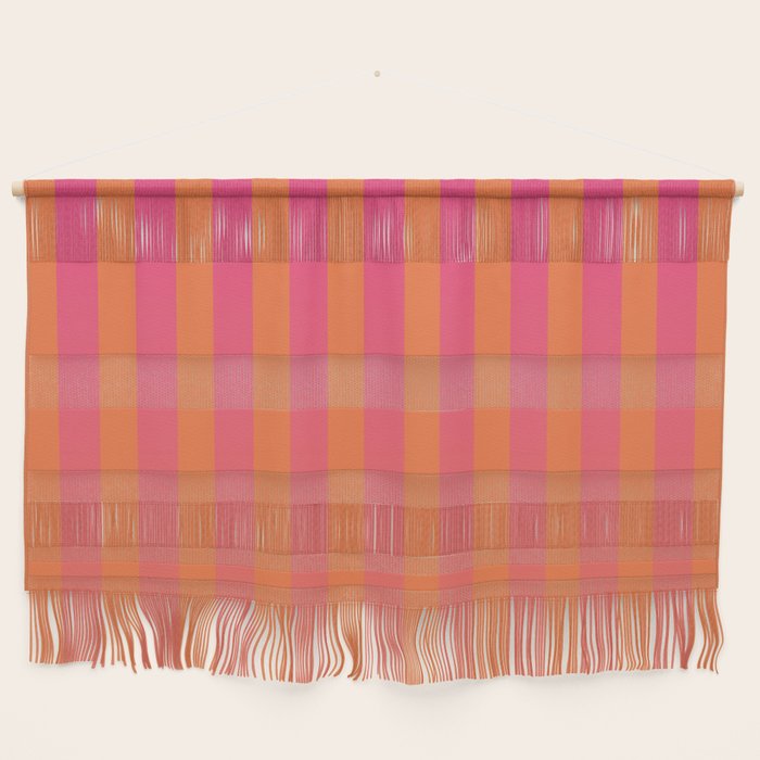 Dreamy Future Stripes Hot Pink and Orange Gradient Ombre Pattern Wall Hanging Gallery Image 1