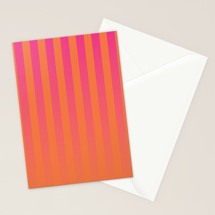 Dreamy Future Stripes Hot Pink and Orange Gradient Ombre Pattern Stationery Card Gallery Image 2
