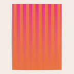 Dreamy Future Stripes Hot Pink and Orange Gradient Ombre Pattern Poster Gallery Image 4