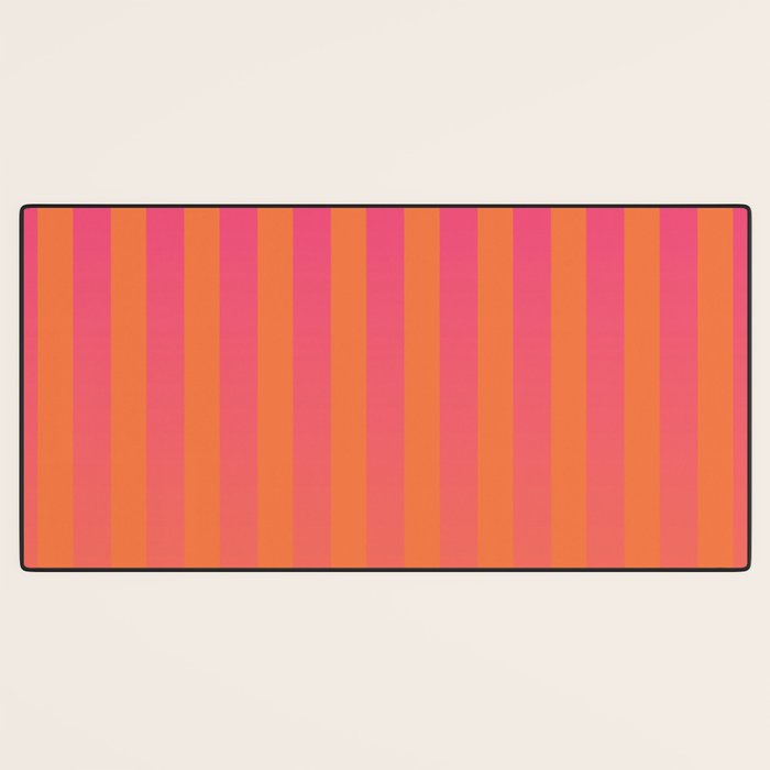 Dreamy Future Stripes Hot Pink and Orange Gradient Ombre Pattern Desk Mat Gallery Image 3