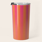 Dreamy Future Stripes Hot Pink and Orange Gradient Ombre Pattern Travel Mug Gallery Image 3