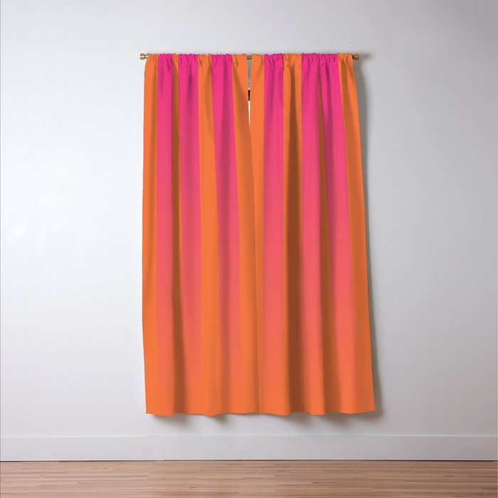 Dreamy Future Stripes Hot Pink and Orange Gradient Ombre Pattern Window Curtain Gallery Image 3