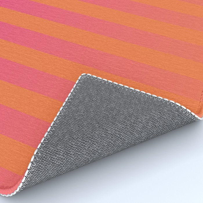 Dreamy Future Stripes Hot Pink and Orange Gradient Ombre Pattern Rug Gallery Image 4