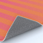 Dreamy Future Stripes Hot Pink and Orange Gradient Ombre Pattern Rug Gallery Image 4