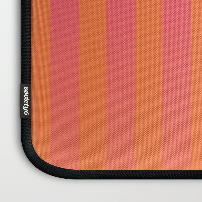Dreamy Future Stripes Hot Pink and Orange Gradient Ombre Pattern Laptop Sleeve Gallery Image 3