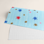 Celestial Star Twinkle in Sky Blue Watercolor Wrapping Paper Gallery Image 2