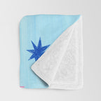 Celestial Star Twinkle in Sky Blue Watercolor Throw Blanket Gallery Image 3