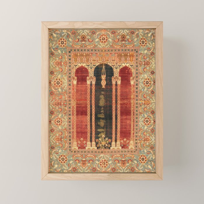 16th Century Carpet with Triple-Arch Design Turkish Print Mini Art Print Gallery Image 1