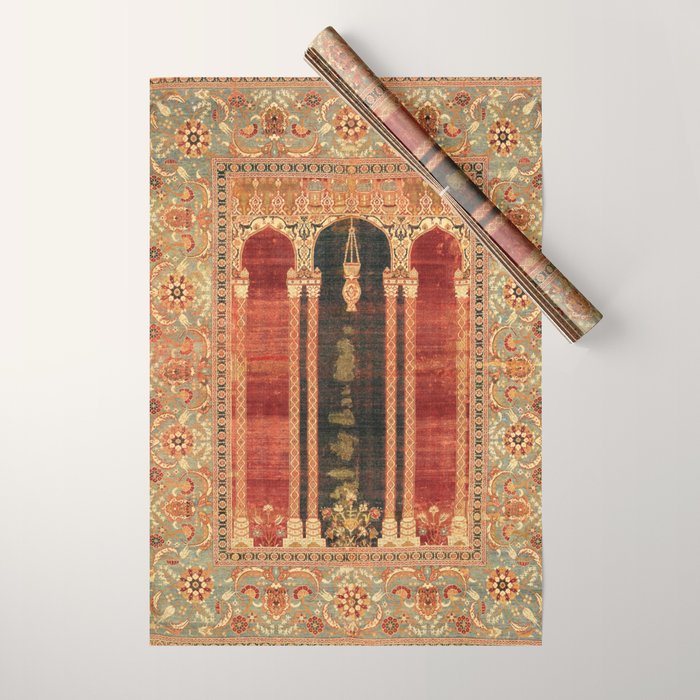 16th Century Carpet with Triple-Arch Design Turkish Print Wrapping Paper Gallery Image 1