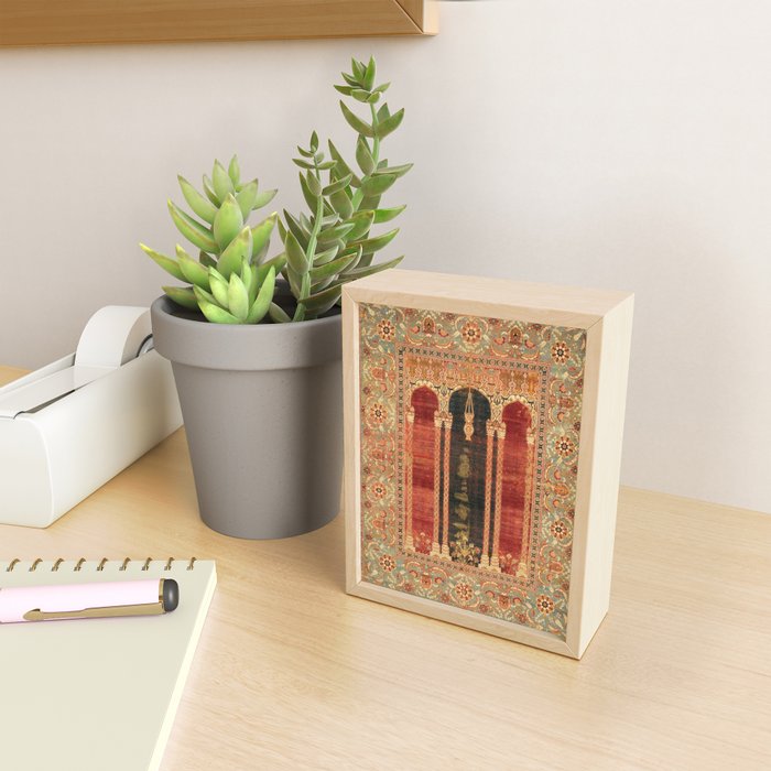 16th Century Carpet with Triple-Arch Design Turkish Print Mini Art Print Gallery Image 2