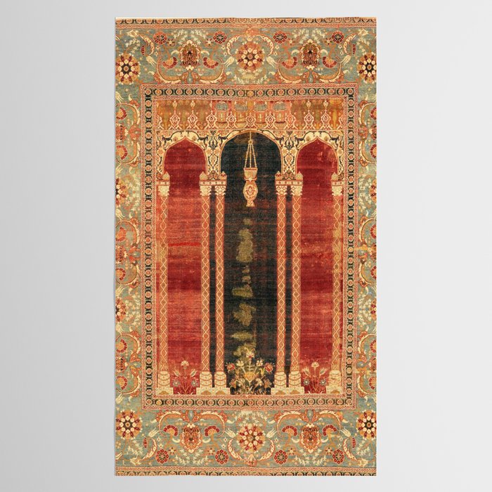 16th Century Carpet with Triple-Arch Design Turkish Print Tablecloth Gallery Image 2