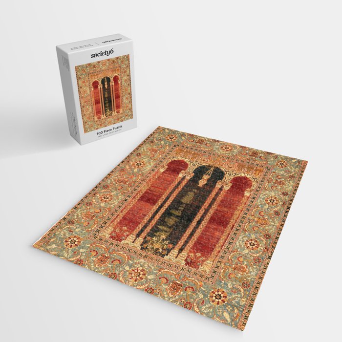 16th Century Carpet with Triple-Arch Design Turkish Print Jigsaw Puzzle Gallery Image 2