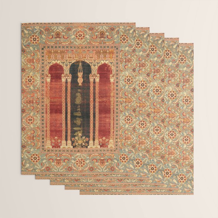 16th Century Carpet with Triple-Arch Design Turkish Print Wrapping Paper Gallery Image 3