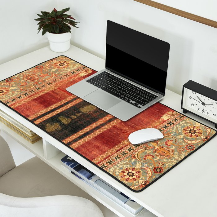 16th Century Carpet with Triple-Arch Design Turkish Print Desk Mat Gallery Image 2