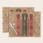 16th Century Carpet with Triple-Arch Design Turkish Print Placemat Gallery Image 1