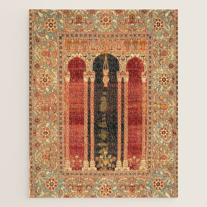 16th Century Carpet with Triple-Arch Design Turkish Print Jigsaw Puzzle Gallery Image 1